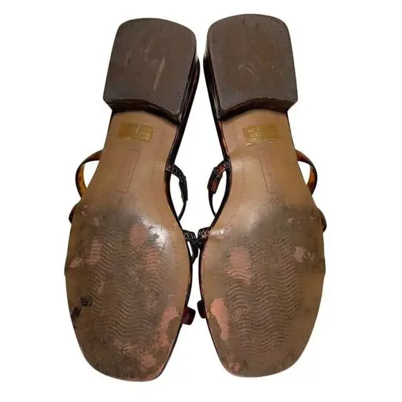 Steven New York Hades Sandal in Tortoise Slide Mini Heel Shoe Women's Size 5.5 - Picture 13 of 13